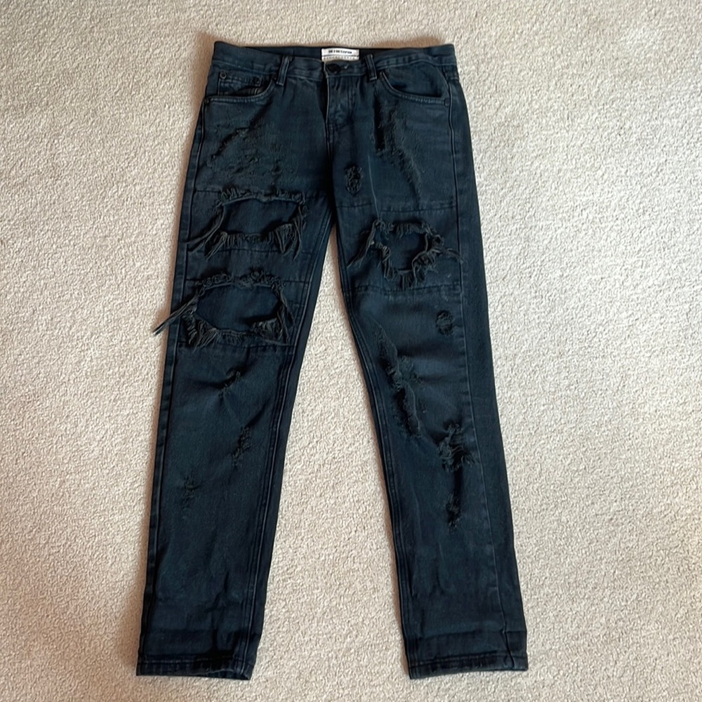 One Teaspoon Distressed Dark Wash Denim